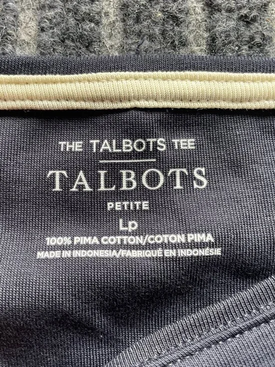 Talbots Navy long sleeve t shirt Nwt Size LP 100% pima cotton - Picture 3 of 5